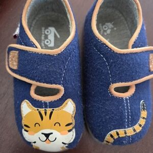 See Kai Run Blue and Orange Cat Slippers